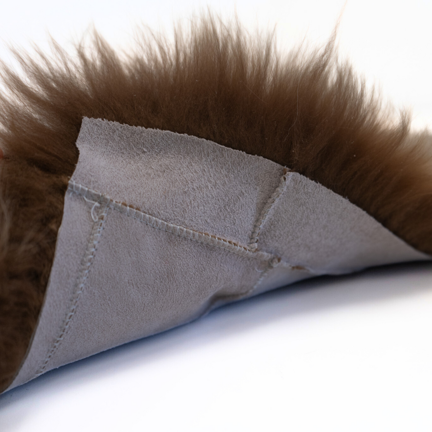 Long Hair Caramel Brown Sheepskin Chair Pad