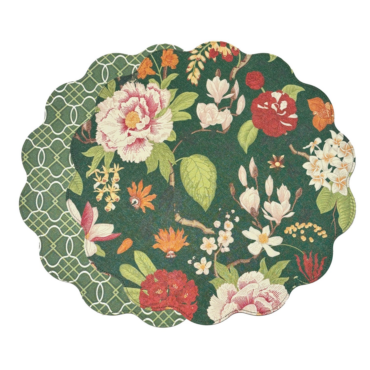 Heirloom Floral Reversible Scallop Placemat (Set of 4)