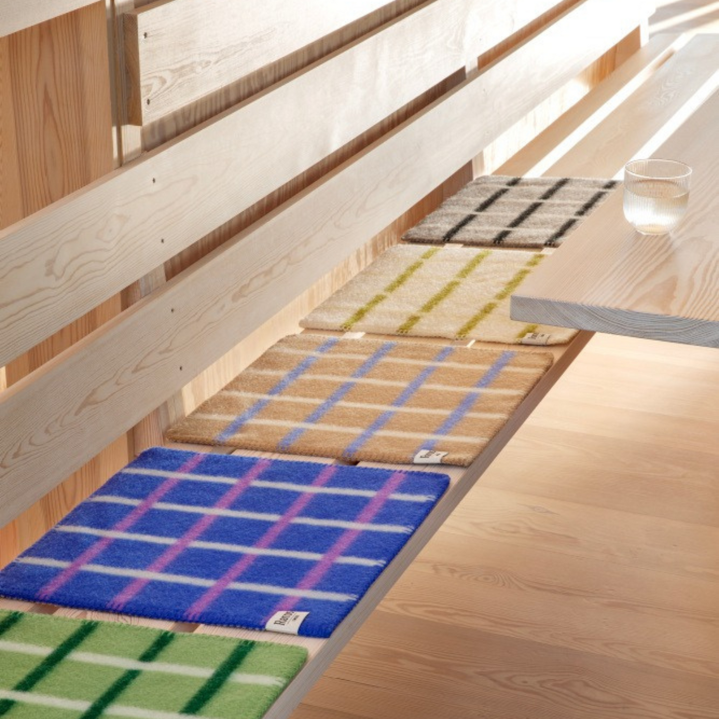 Norwegian Wool Taupe Check Seating Pad