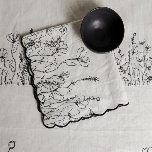 Scallop Flora Fields Cotton Napkins (Set of 4)