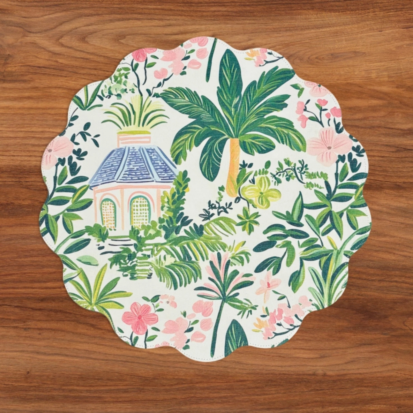 Palm Grove Reversible Scallop Placemat (Set of 4)
