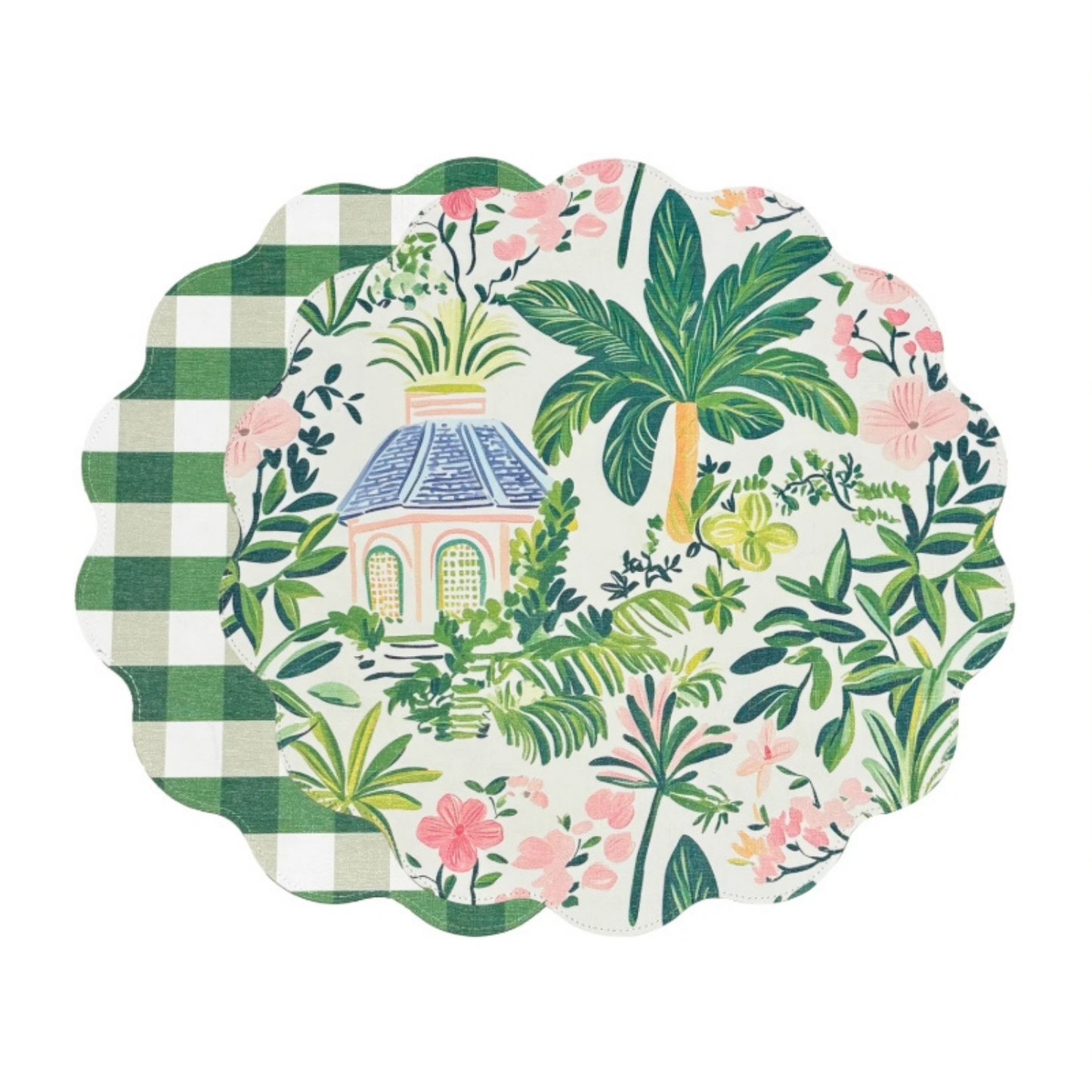 Palm Grove Reversible Scallop Placemat (Set of 4)