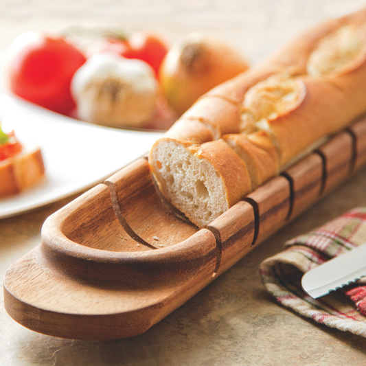 Acacia Wood Baguette Slicer