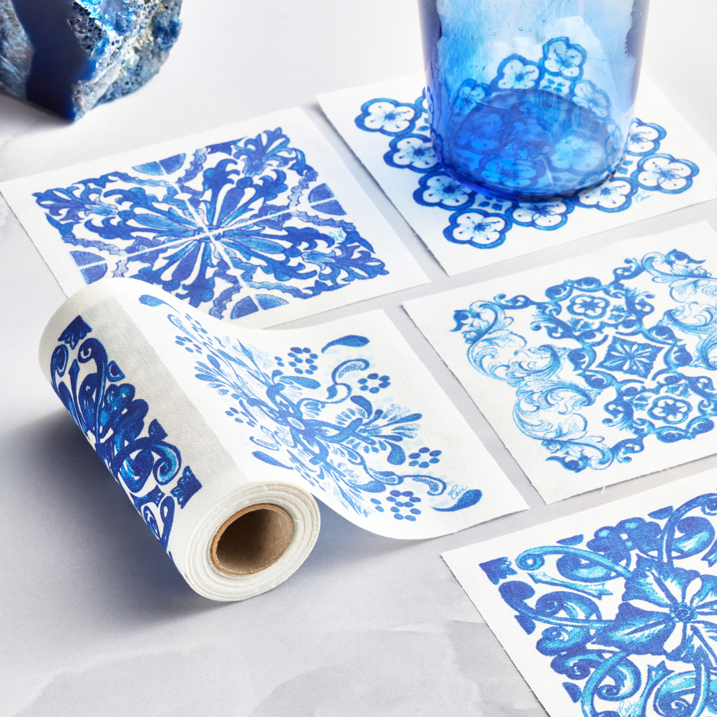 Reusable Mediterranean Cotton Cocktail Napkins (50pcs)