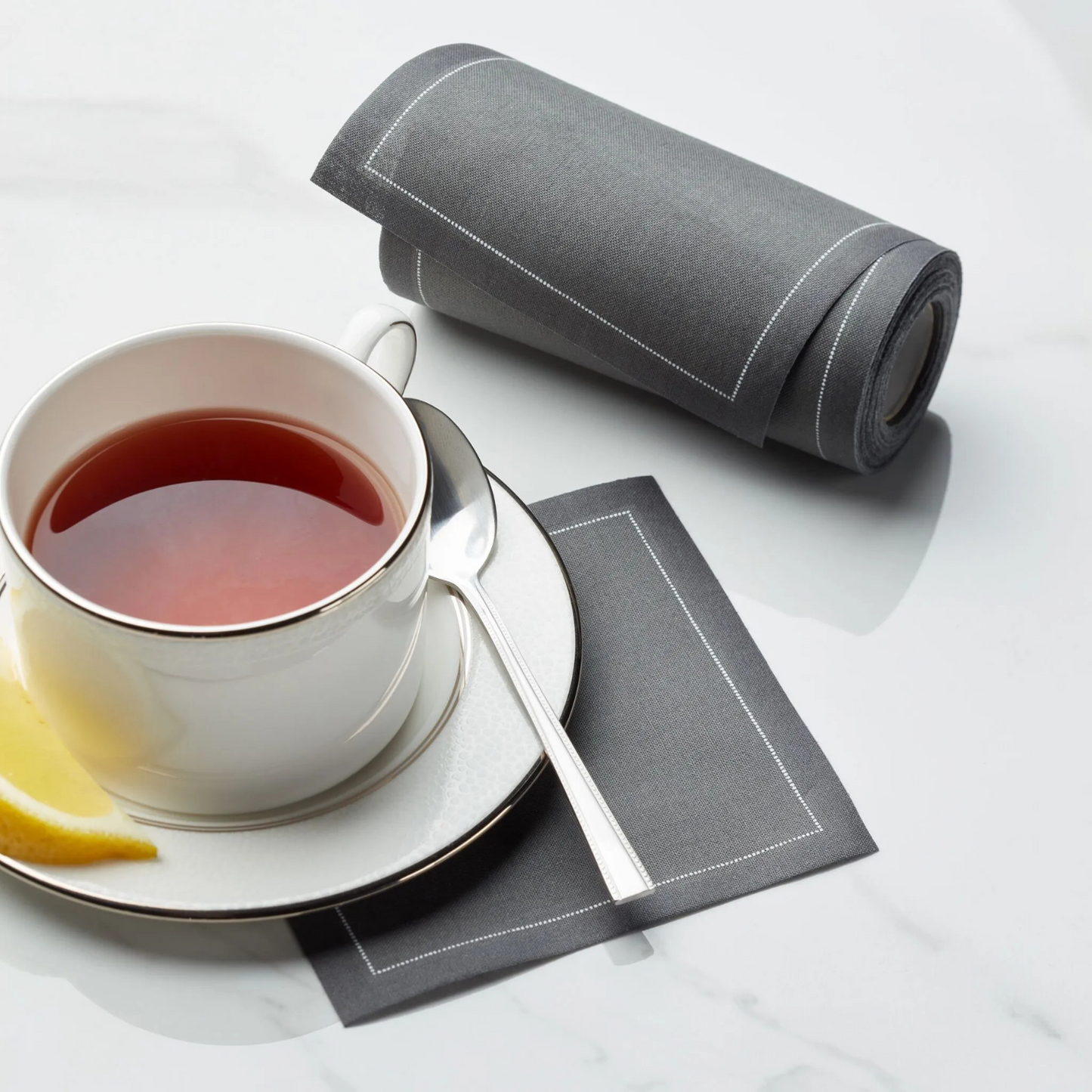 Reusable Grey Cotton Cocktail Napkins (50 pcs)