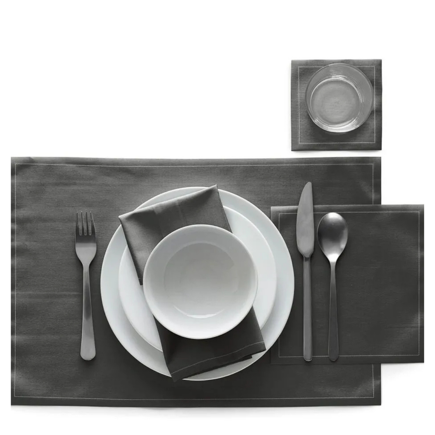 Reusable Grey Cotton Cocktail Napkins (50 pcs)