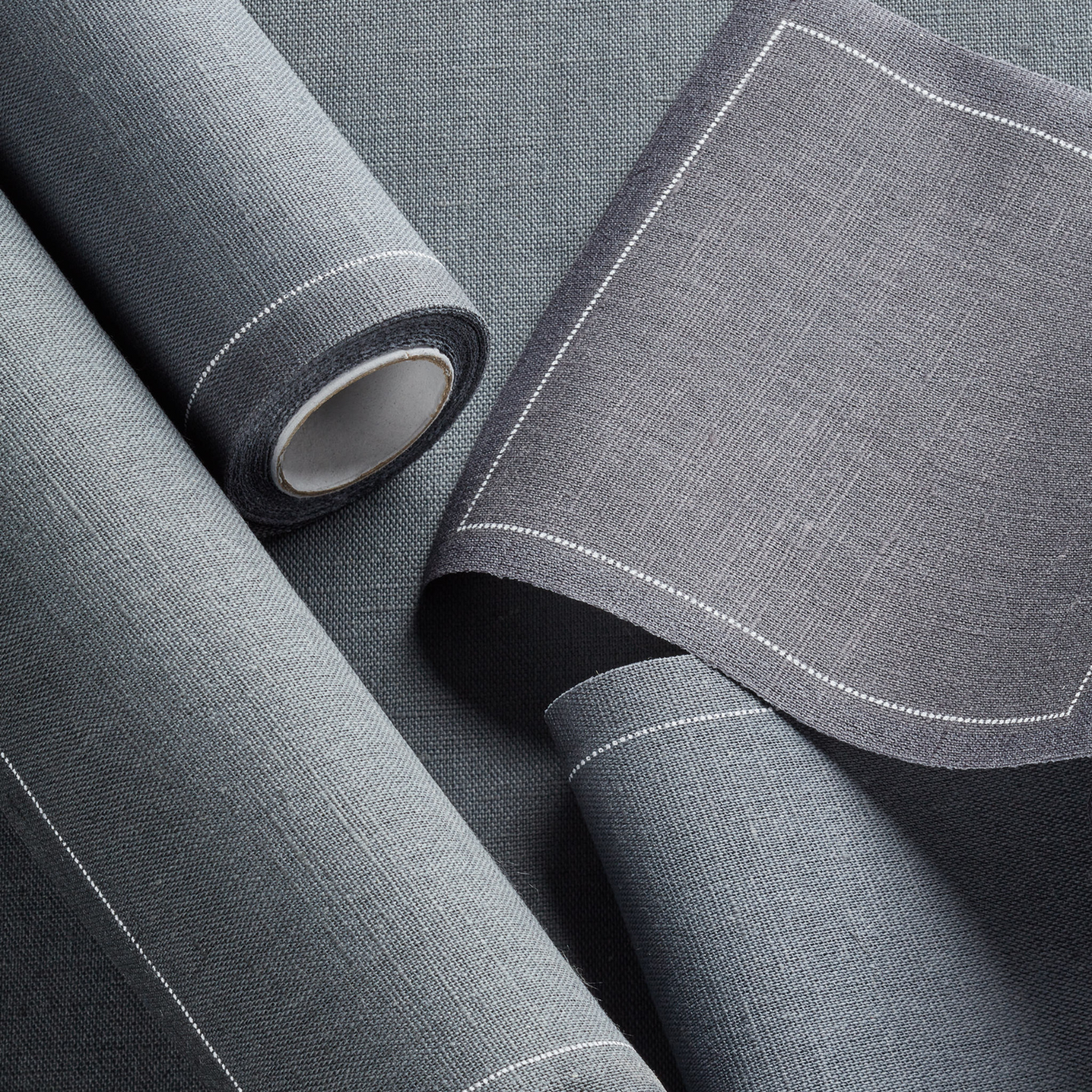 Reusable Grey Linen Dinner Napkins (20 pcs)