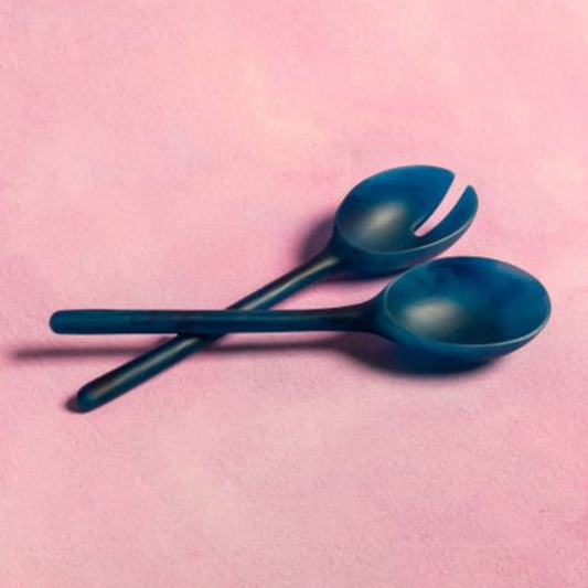 Navy Blue Salad Server Set