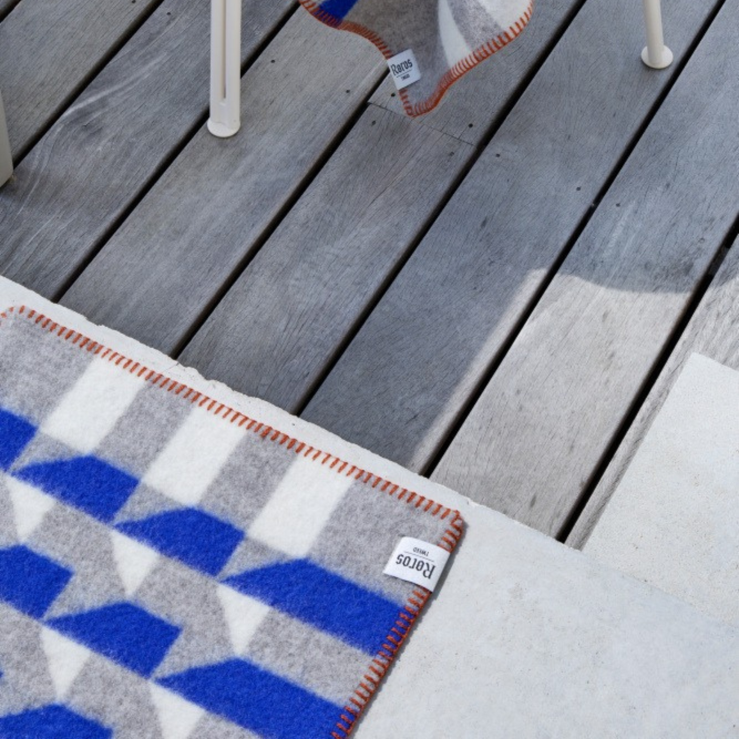 Norwegian Wool Blue Geo Seating Pad