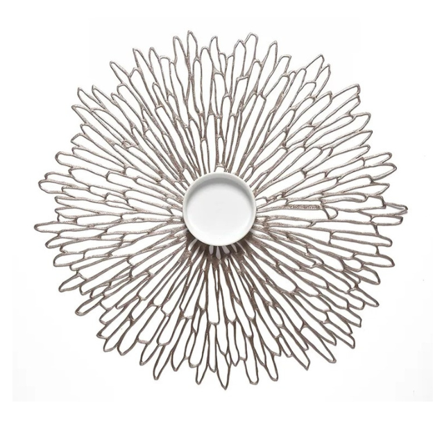 Chilewich Bloom Gunmetal 15 Placemat Set of 4
