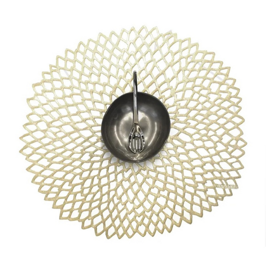Chilewich Dahlia 14 Placemat Set of 4 - Champagne