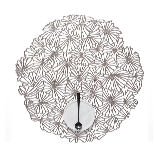 Chilewich Daisy 14 Placemat Set of 4 - Gunmetal